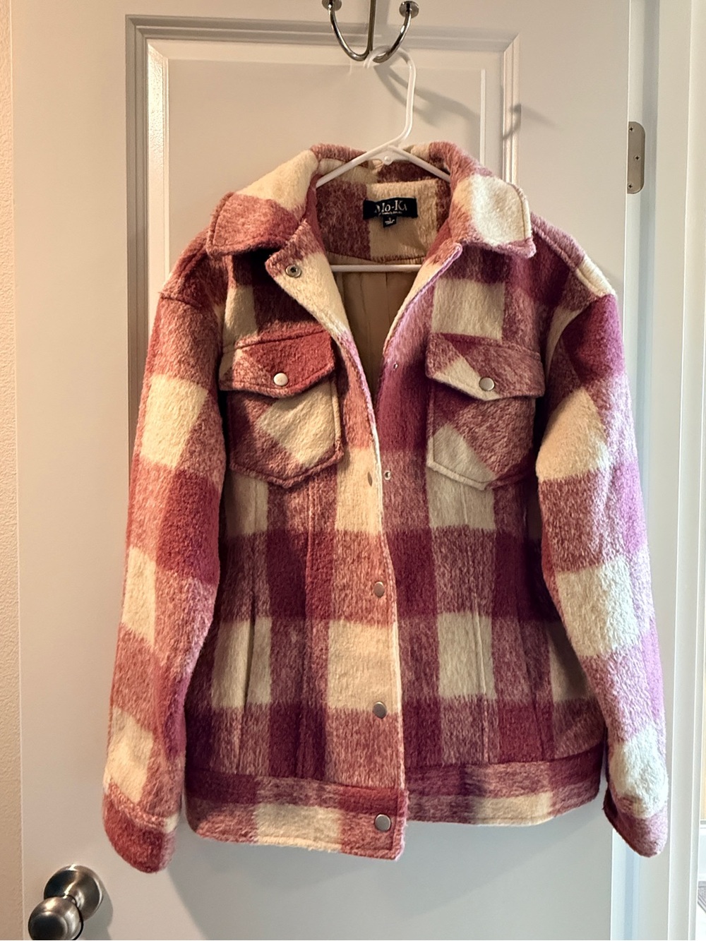 MinkPink Pink & Cream Plaid Shacket